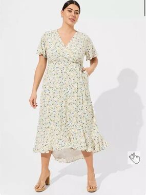 Torrid Maxi Rayon Surplice Wrap Dress